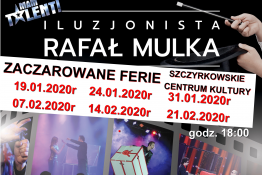 Szczyrk Wydarzenie Spektakl Magiczne Rodzinne Show iluzjonista Rafał Mulka 